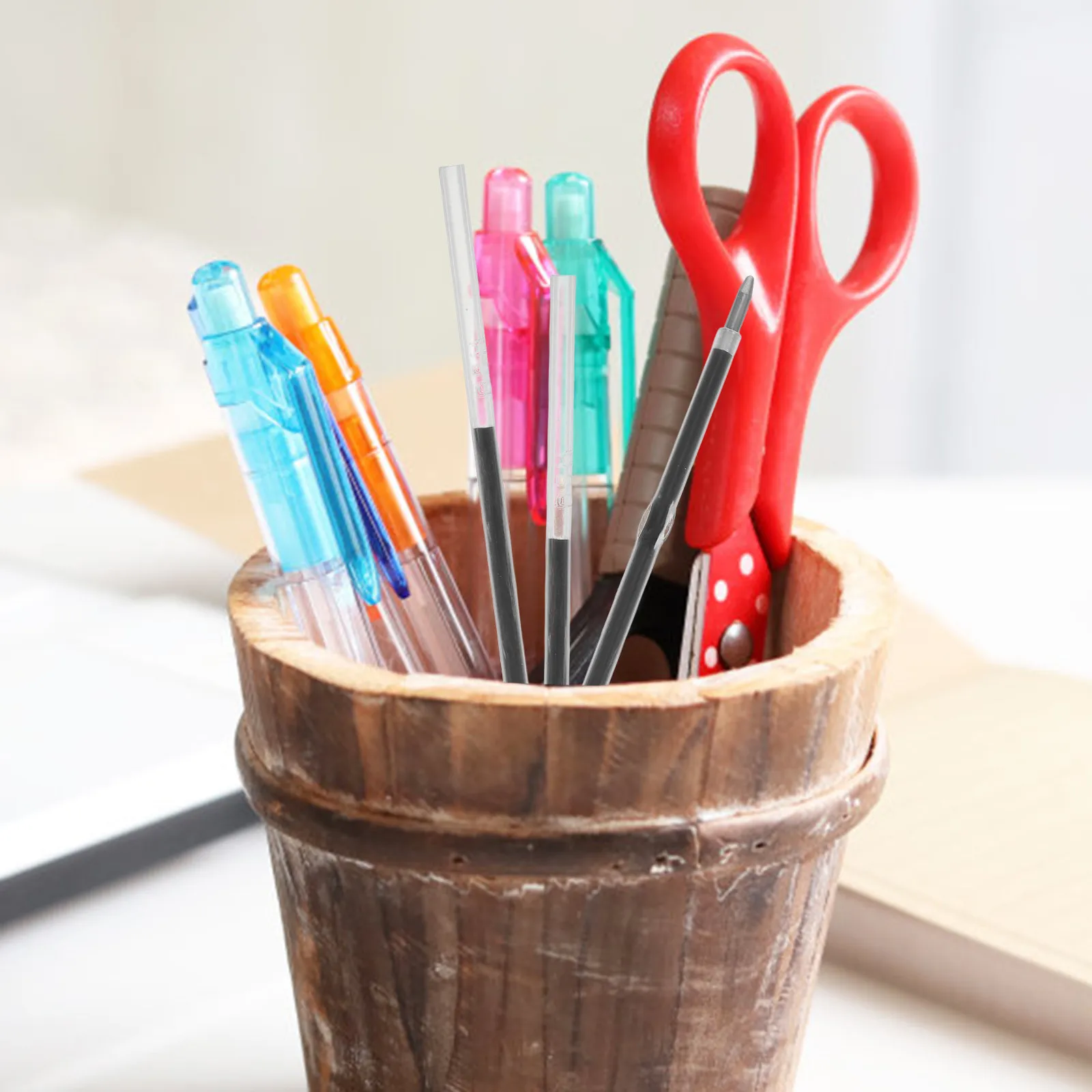 

100Pcs Medium Point 0.7mm Blue Ink Pen Refills Smooth Fluid Writing Replacement for Rolling Ballpoint Pens School Office