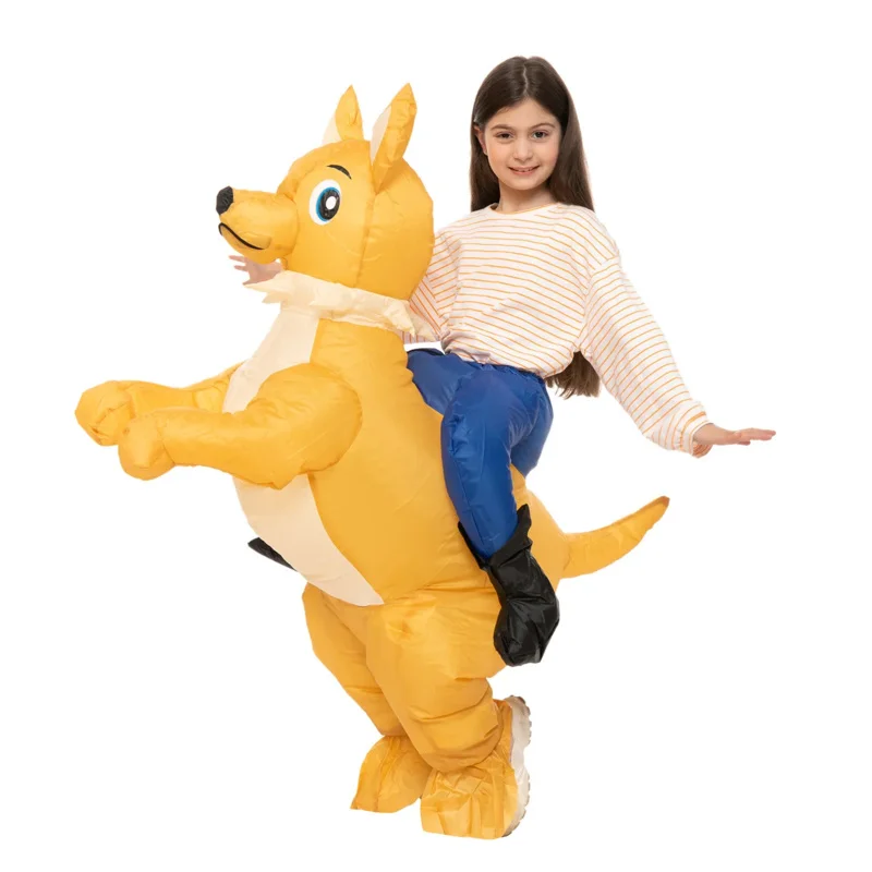 AA ★ COS lindo montar a caballo para niños caminando Animal montaje pollo, perro, cerdo, pato, vaca, gato ropa inflable adulto niños nuevo 2025