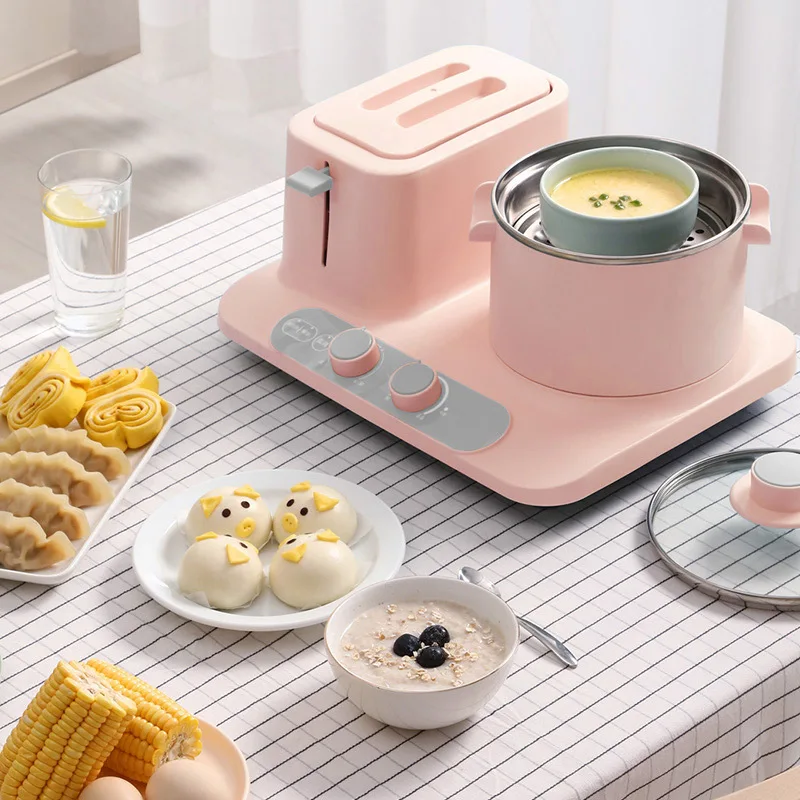 Máquina de desayuno multifuncional tres en uno, sándwich familiar, olla para dormitorio, olla para estudiantes, olla calefactora eléctrica, artefacto perezoso
