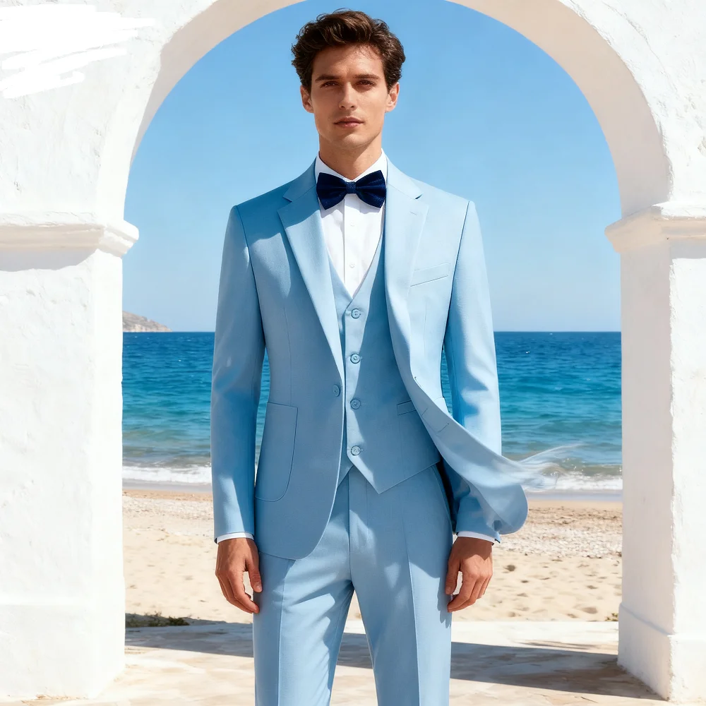 

Emerald Green Slim Fit 3-Piece Men's Suit Set - High-Quality Fashion Male Formal Party Clothing with Jacket Vest Pants