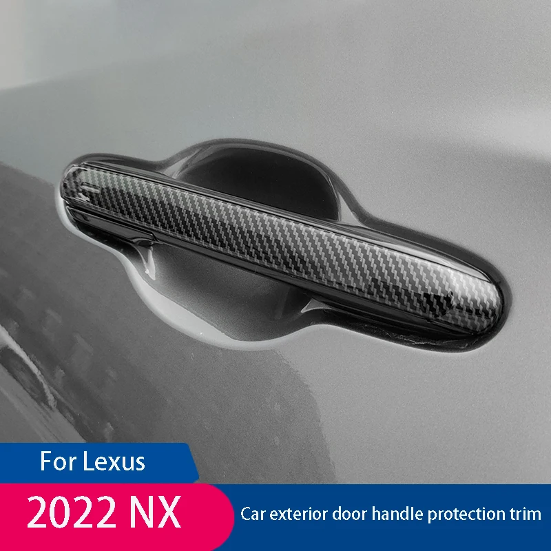 

4pcs Set Carbon Fiber Texture Door Handle Cover Trim For Lexus 2022NX250nx350H450H Car Exterior Door Handle Protector Trim NX350