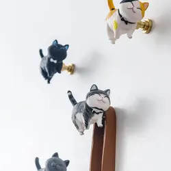 Furniture Cartoon Cat Cabinet Knob Kids Room Drawer Handles Brass Handles Colorful Cabinet Handle Creative Cute Cabinet Handle