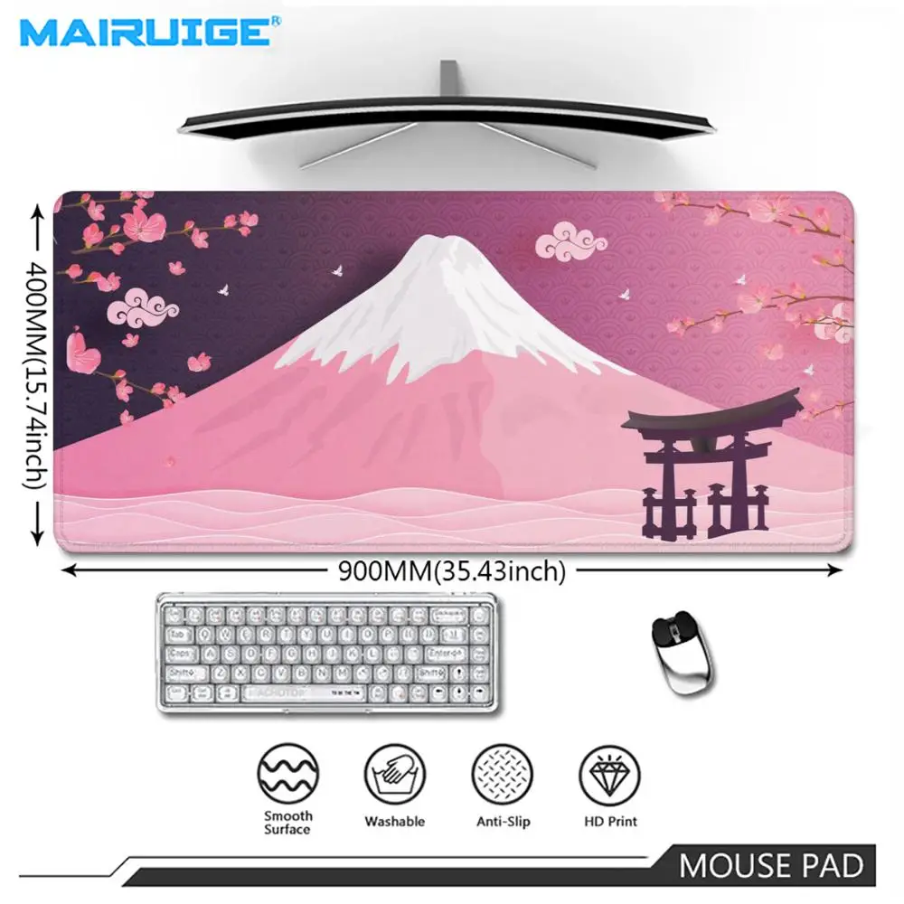 

Коврик для мыши Fuji XXL 90X40 см, компьютерная клавиатура, игровые коврики, настольный коврик, большой коврик для мыши 40X45, настольные коврики для геймера