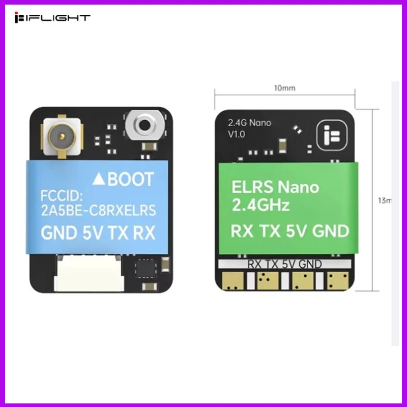 IFlight ELRS 2.4GHz/915MHz Nano RX Open source Receiver W/ 70mm 40mm Antenna Dual-Band for RC FPV Racing Drone