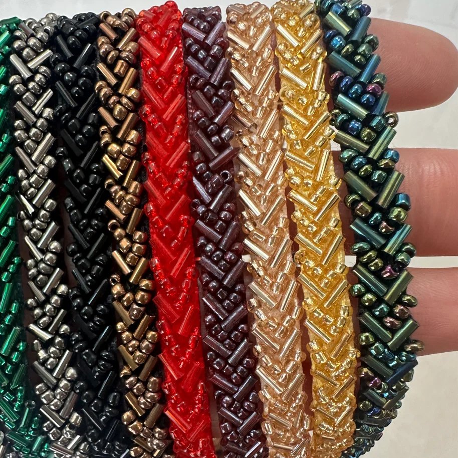 5Yards Elegant Embroidery Beaded Lace Trim Fancy Beading Pearl Ribbon Lace for Crafts Tailor Sewing Pure Handmade