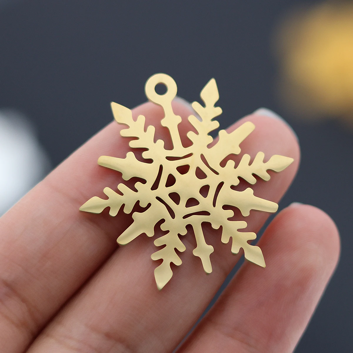 

3pcs Classic Christmas Gifts Exquisite Snowflake Stainless Steel Charms Pendant Jewelry Making Necklace Earrings diy Accessories