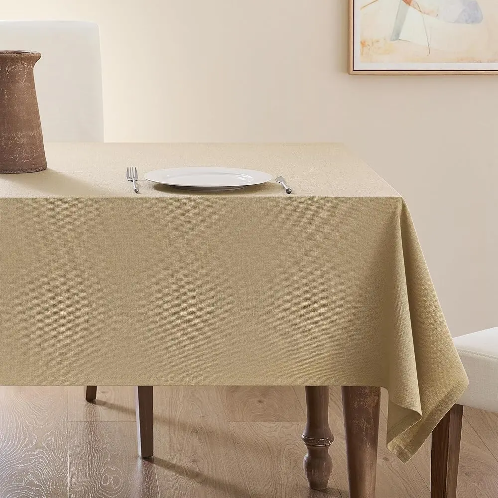 

Льняная скатерть прямоугольная 55 x 84 дюйма, кремового цвета, устойчивая к сминанию, износостойкая, нейтральная, в современном фермерском стиле, плотная