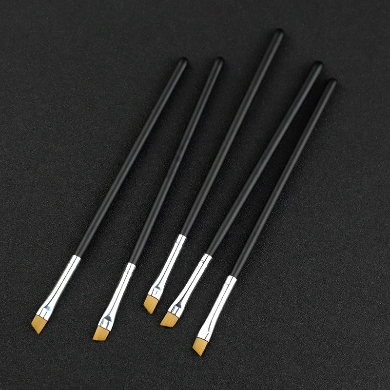 2 個眉輪郭ブラシ小さな角度眉毛アイライナーメイクブラシ黒ハンドル顔鼻アイシャドウ化粧品美容ツール