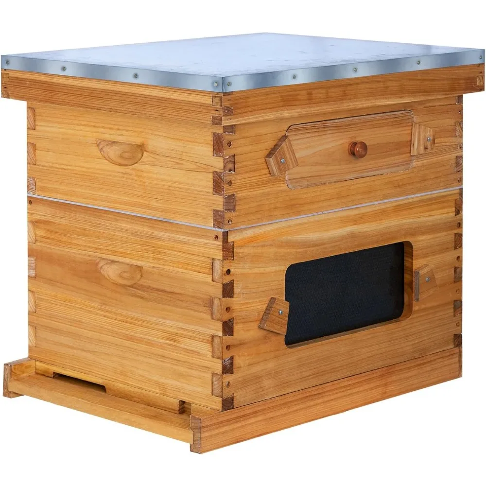 

Стартовый комплект рамы для пчелиного улья с окнами, коробки для пчелиного улья с покрытием из пчелиного воска для пчелиных геев для пчеловодцов с рамами для улья и воском