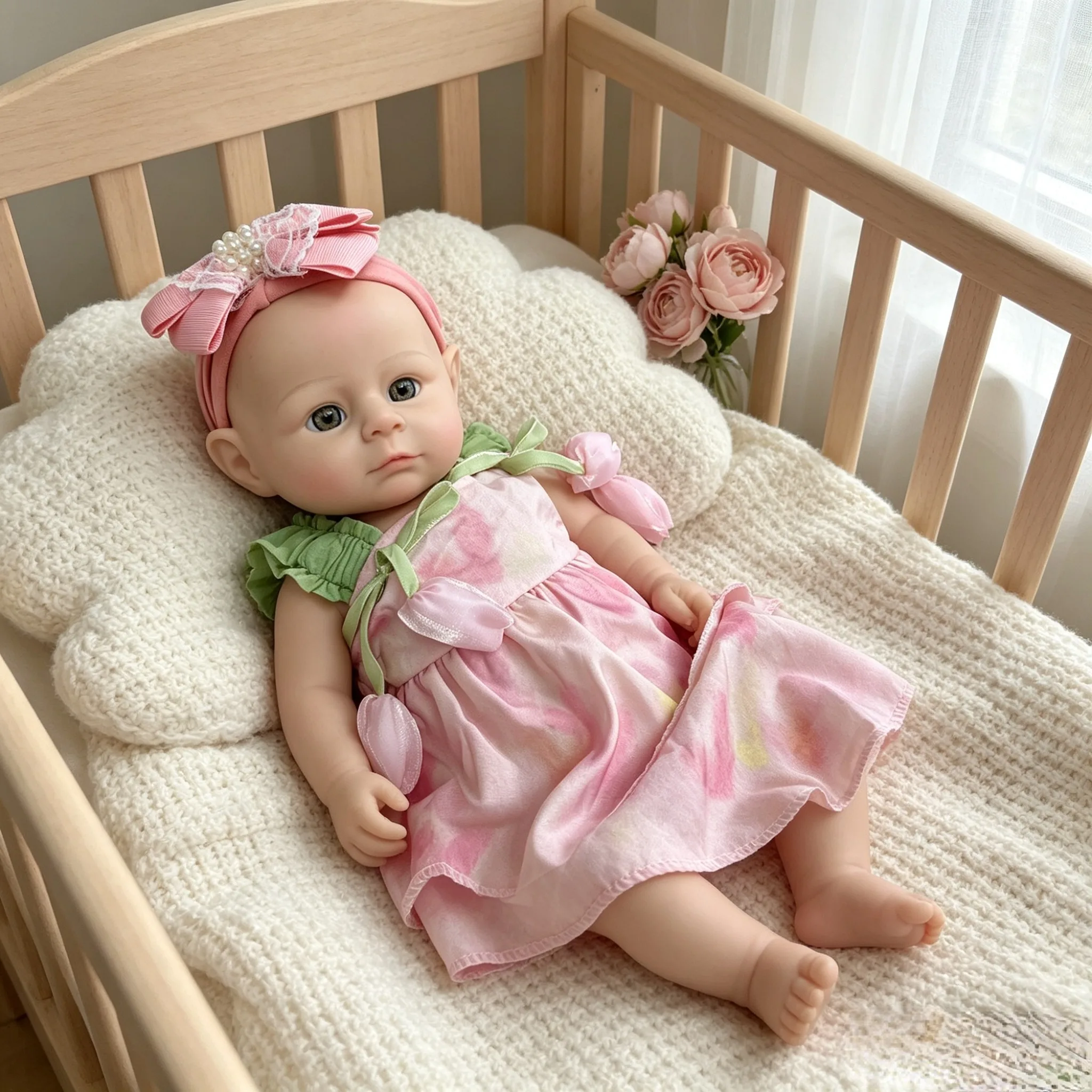 18inch Archie Reborn Baby Doll Full Silicone Open Eyes Real Skin Touch Lifelike Newborn Doll Birthday Holiday Collection Gift