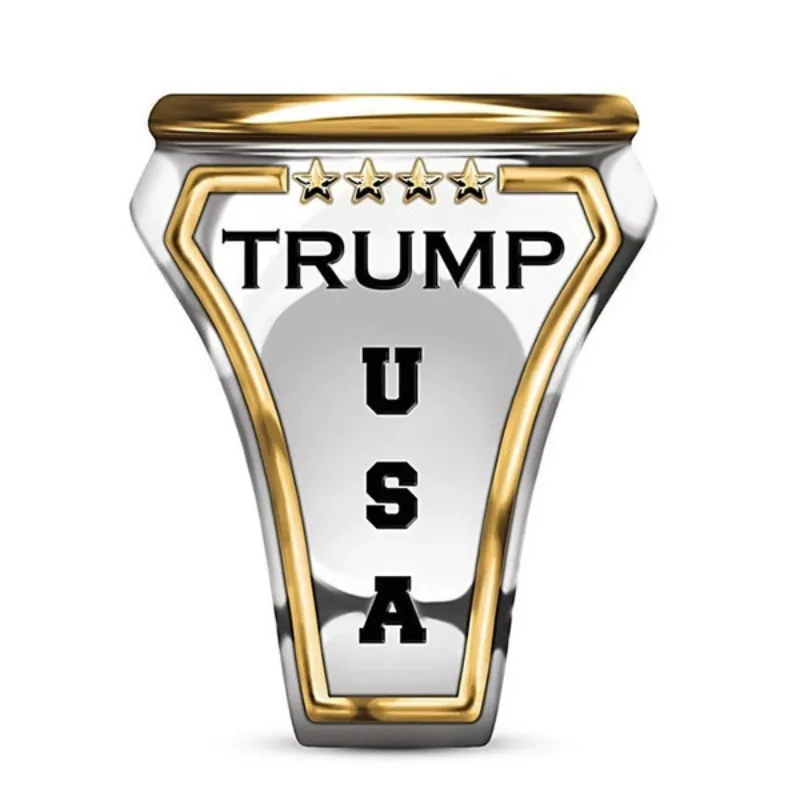 European and American new fashion electroplating two-color hip-hop punk presidential personalized men's ring