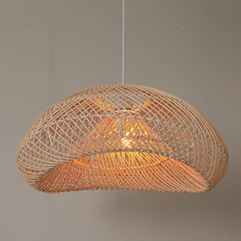 Vintage Rattan Pendant light japanese hand-woven bamboo Pendant lamp for Living Room Bedroom