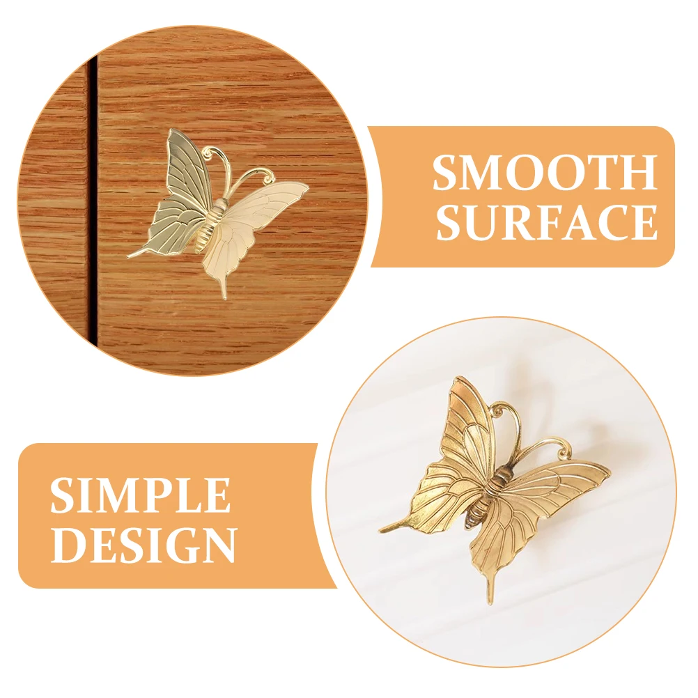 

Butterfly Brass Cabinet Knob Small Durable Exquisite Craftsmanship Furniture Handle Drawer Pulls Dresser Decoration Compact