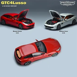 PreSale PK 1:64 GTC4 Lusso Opened Hood Diecast Diorama Car Model Collection Miniature Toy Phantom Kinght