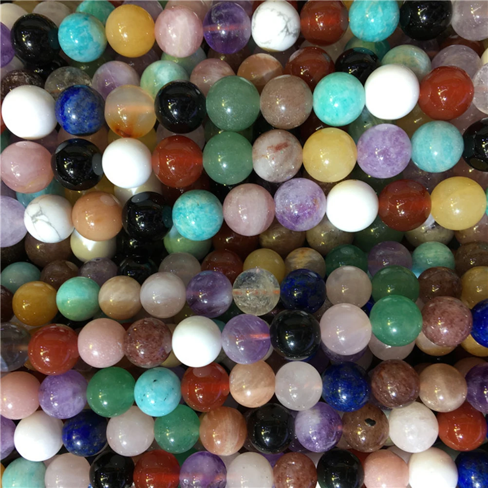 

100 Pcs Natural Stone Scattered Beads DIY Jewelry Accessories Necklace Handmade Round Bracelet