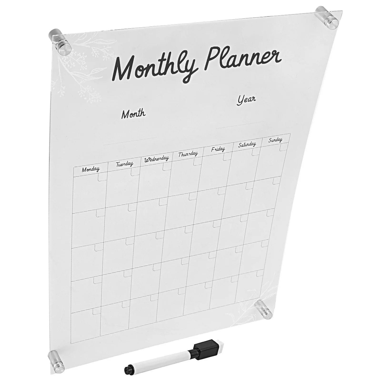 1 set 1 Set Clear Acrylic Weekly Planning Board Erasable Message Memo Display For Office School Home Study Kitchen Use