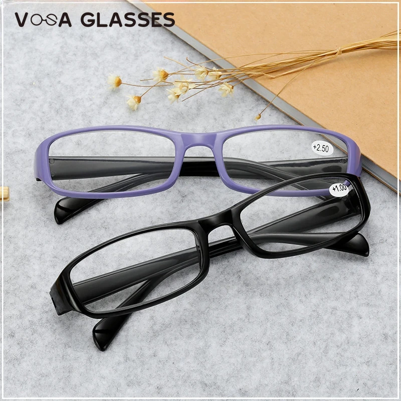 Full Frame Reading Glasses Women Ultra-light Comfort Computer Glasses High-definition Resin Prescriptions Glasses +100 To +400