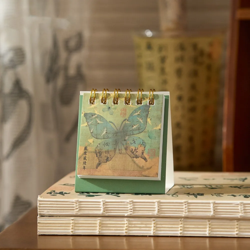 Month Date Display 2026 Mini Desk Calendar Chinese Style Ink Wash Painting Horse Year Calendar Ancient Date Planner
