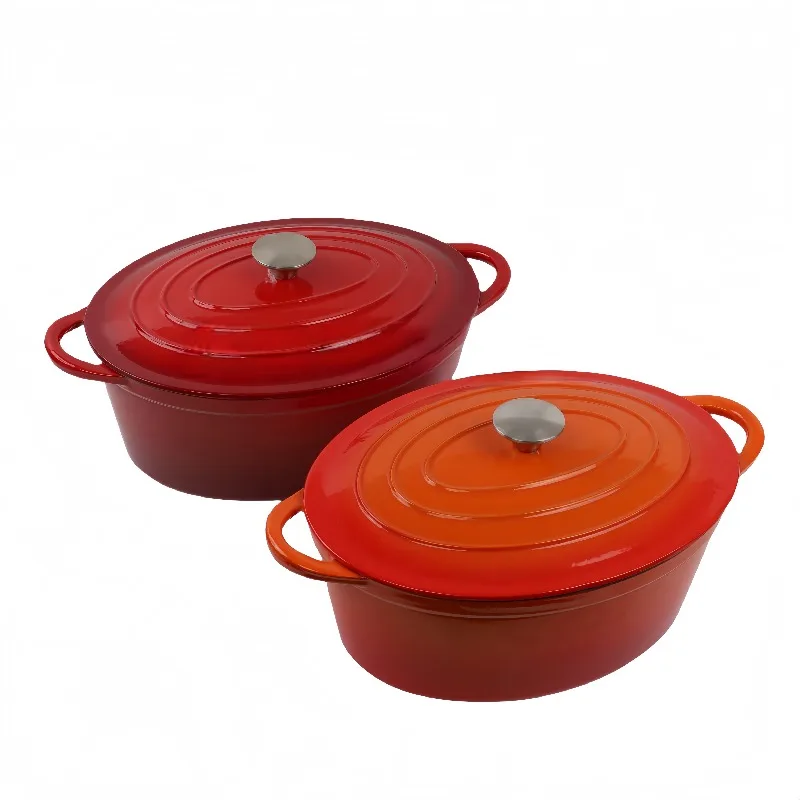 

Cast iron seafood saucepan outlet thickened oval soup pot induction cooker general metal cookware