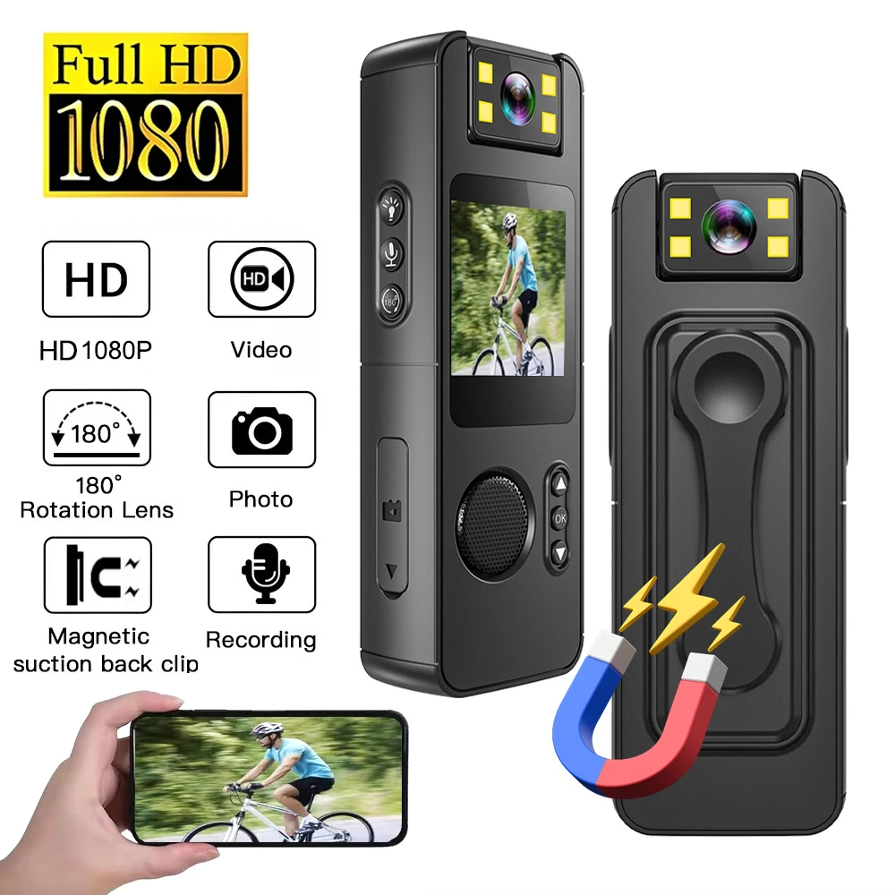 

HD 1080P Mini Camera WiFi Portable Small Digital Video Recorder Police BodyCam Infrared Night Vision Miniature Camcorder