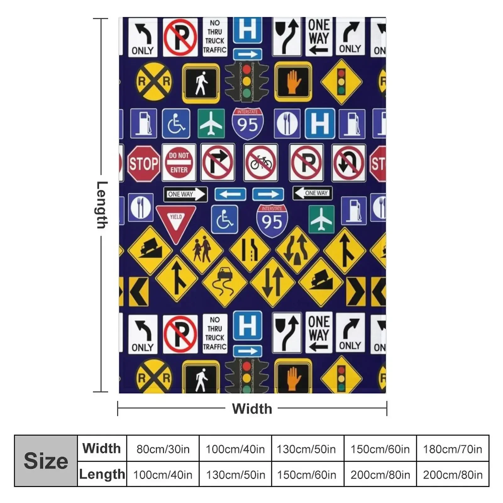 Road Signs, Regulations Signs Throw Blanket couch cozy soft plush fuzzy picnic outdoor blanket