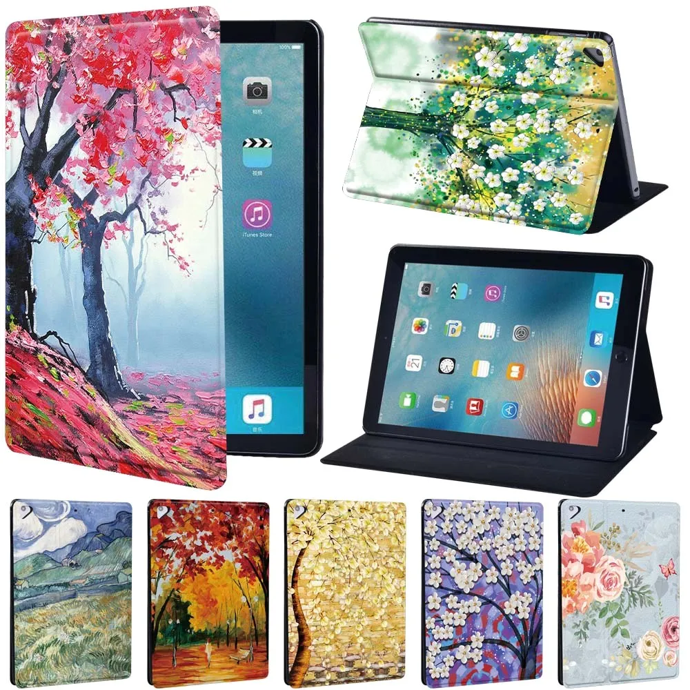 Printed Painting PU Leather Stand Folio Tablet Cover Case for Apple IPad Air 1/2/Air 3 10.5