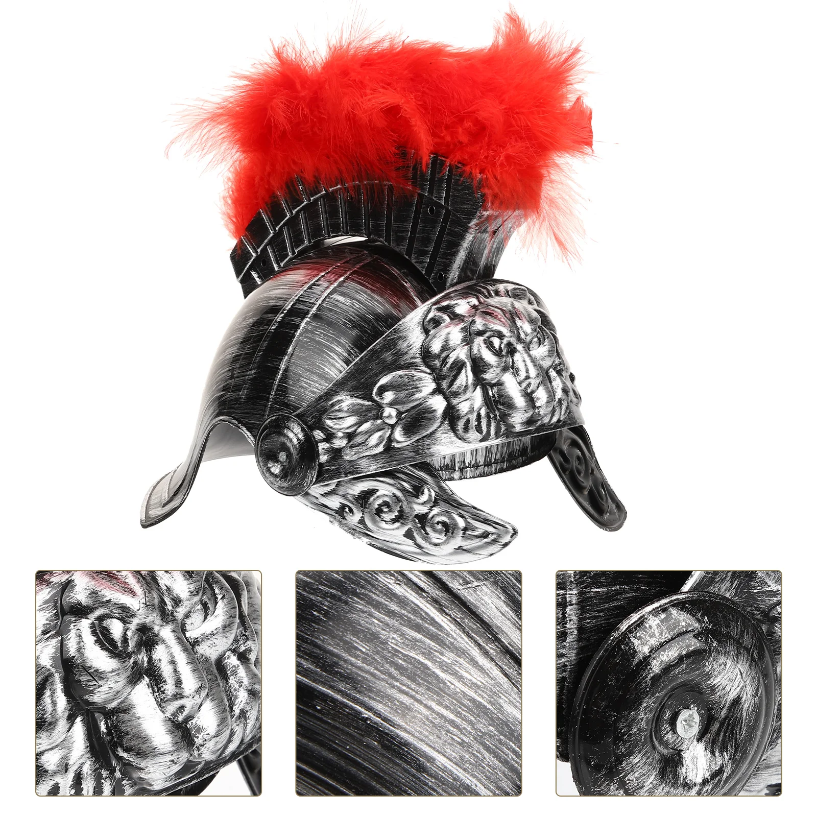 

Ancient Roman Hat Golden Red Men Costume Plastic Headgear Cosplay Party Halloween