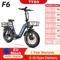 ttgo F6 Electric Bike,20” Electric Bicycle with Bicycle Basket,250W Motor 36V25Ah Removable Battery,4.0 Fat-Tire Mountain Ebike