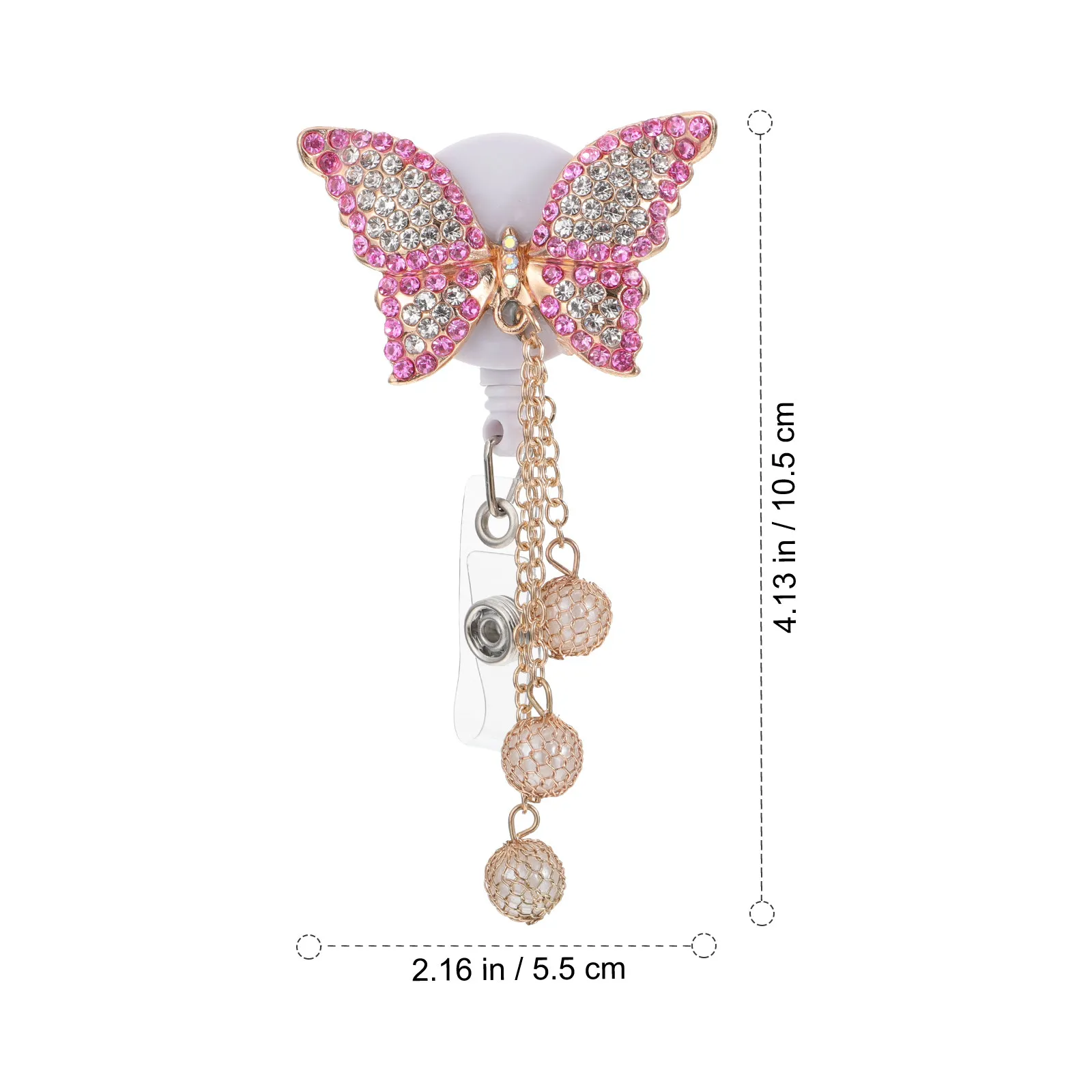 1Pcs Butterfly Id Holder Badge Clip for Office Nurse School Security Staff Retractable Id Cards Holder Elegant Simple Design