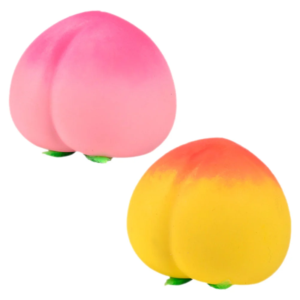 2 Pcs Relief Toy Small Toys Fruits Shaped Squeeze Stretchy Vent Ball Christmas Office