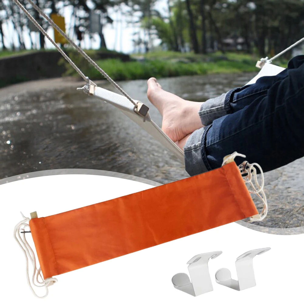 Portable Foot Hammock Strap 2 Hook Polyester Desk Rest Foot Hanger Hanging Chair Foot Put Feet Swing Footrest Leg Hammock Office