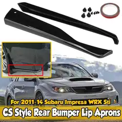 A Pair Car Rear Bumper Lip Diffuser Splitter Spoiler Guard Canard Protector For Subaru Impreza WRX Sti 2011-2014 4Dr CS Style