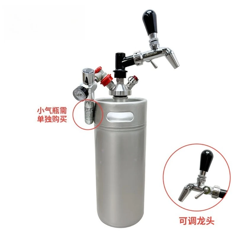4L Stainless Steel Beer Keg With Tap Homebrew Pressure Pot Outdoor Beer Dispenser For Secondary Fermentation