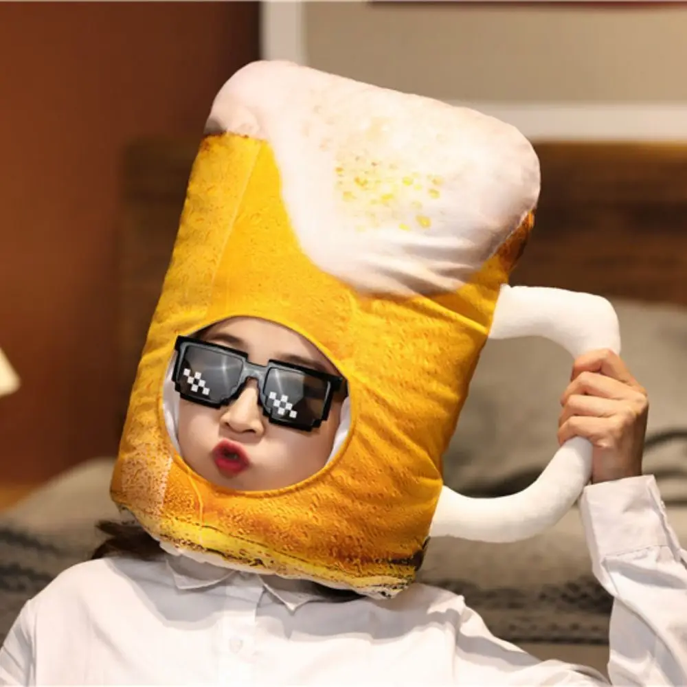 Kawaii Plush Funny Beer Hat Soft Photo Props Cute Beer Hat Novelty Plush Beer Cap Kids