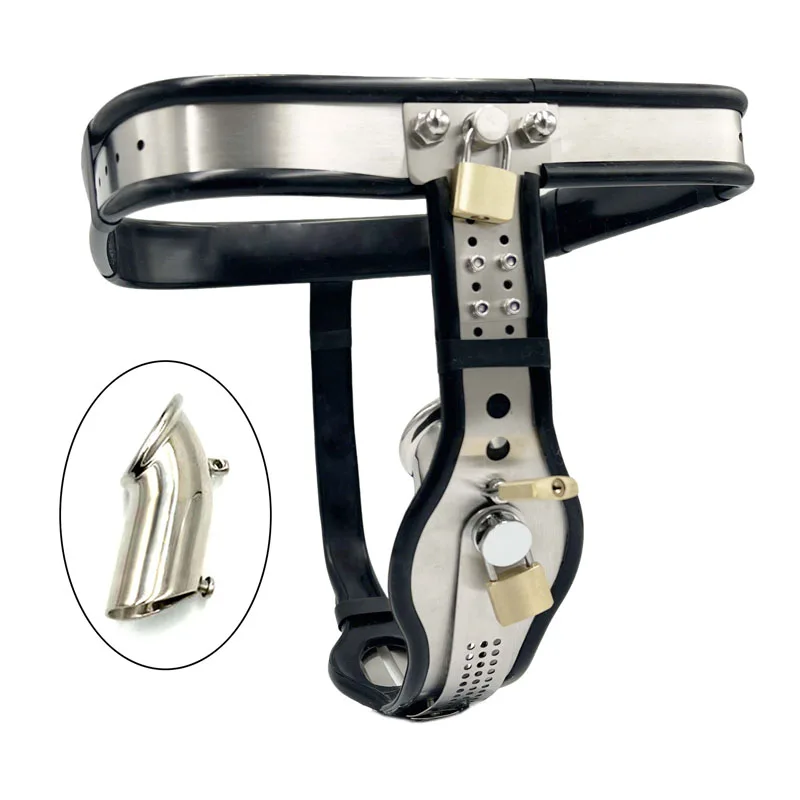 Detachable Penis Sleeve Cock Cage Metal Chastity Belt Men Women BDSM Bondage Stainless Steel Chastity Lock Pants Adult Sex Toys