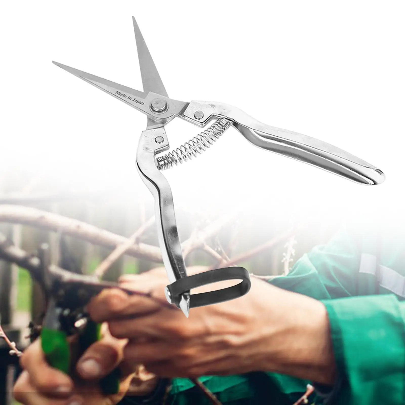 Tijeras de podar para jardín, podadora manual con agarre ergonómico, tijeras recolectoras de frutas portátiles de acero inoxidable, tijeras de jardinería para patio