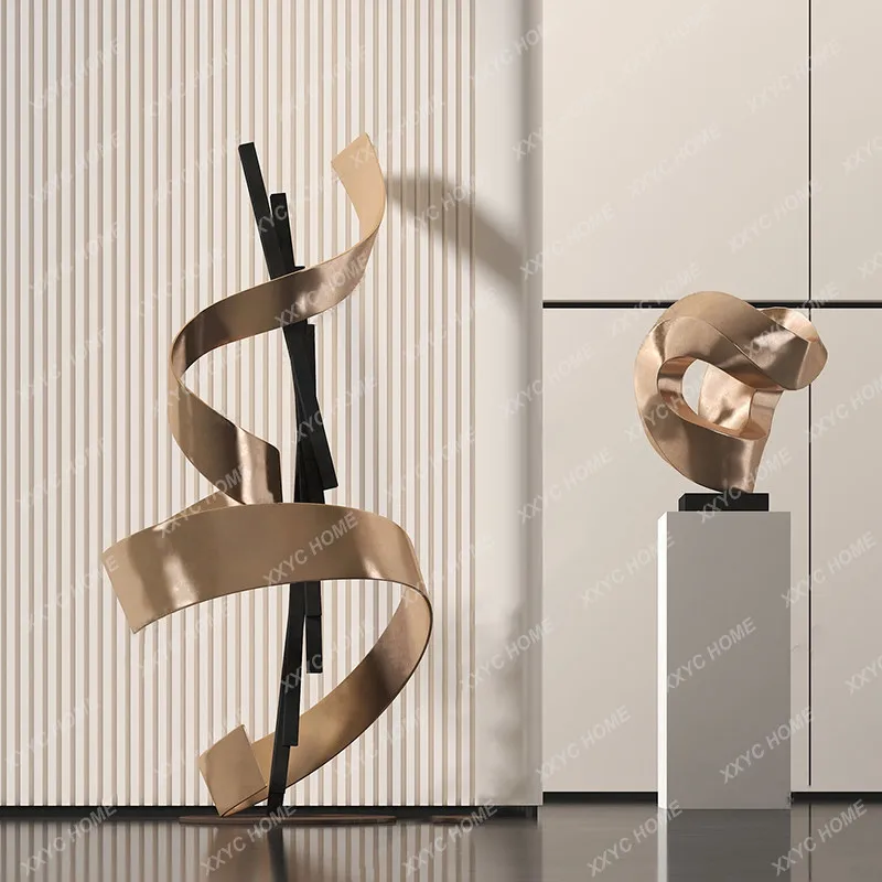 Modern light luxury wrought iron abstract sculpture ornament model room sales office hotel lobby entrance soft decoration
