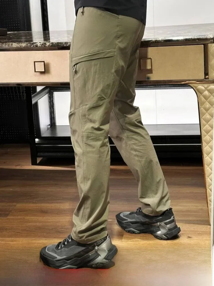 

Outdoor Men's Lightweight Qui Dry Elastic Casual Pants Moisture ng Spring Summer New Arrival Straight Leg Button Fly