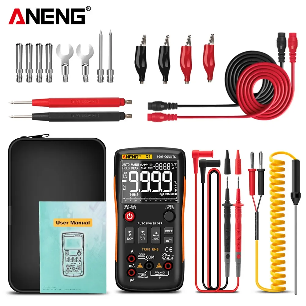 ANENG Q1 Digital Multimeter 9999 Analog Tester True RMS Professional Multimetro DIY Transistor Capacitor NCV Testers Lcr Meter