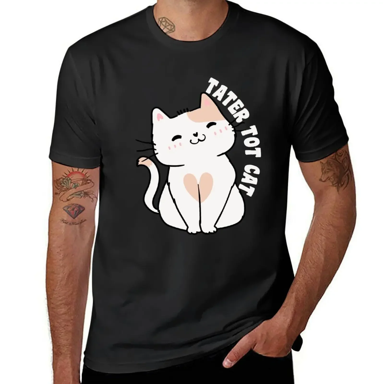 tater tot cat T-Shirt anime vintage t shirts for men pack