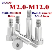 304 Stainless Steel  Hexagon Socket Cap Head Roller Shoulder Screws Bearing Bolt Plug Stuff Screw M2 M2.5 M3 M4 M5 M6 M8 M10 M12