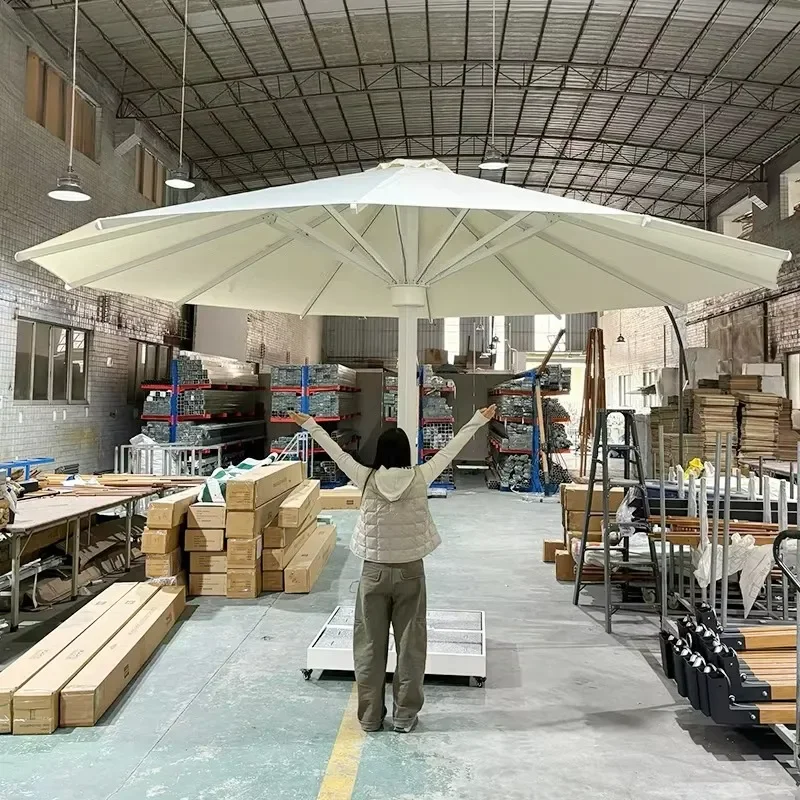 All-Aluminum Frame Giant Shade Patio Pool Umbrellas Commercial Use Big Size Restaurant Outdoor Umbrella Parasol with