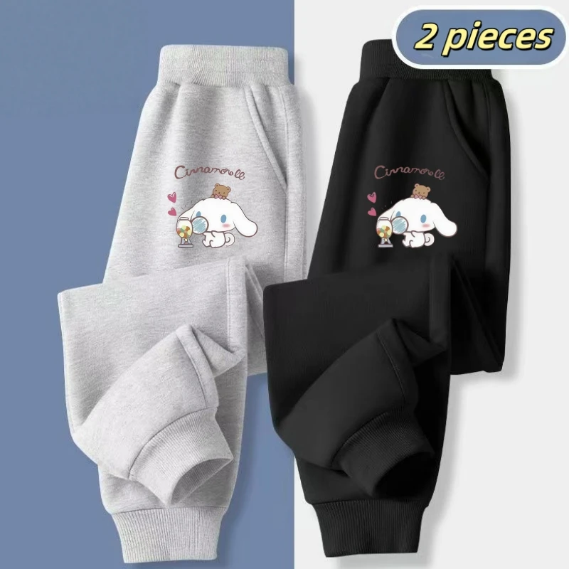 2 قطعة \ مجموعة الخريف طفل الفتيات ملابس الأطفال عارضة الكرتون سانريو سينامورول السراويل المطبوعة طفل الرياضة أسفل رياضية