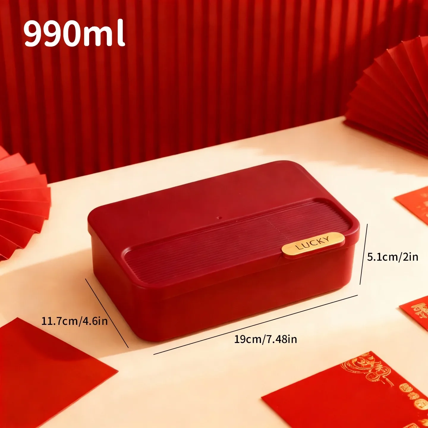 Plastic lunchbox voor kinderen en studenten, herbruikbaar, draagbaar, geschikt voor fruit, salades en andere voedingsmiddelen, luchtdicht, houdt de inhoud vers, en kan in de magnetron worden gebruikt.