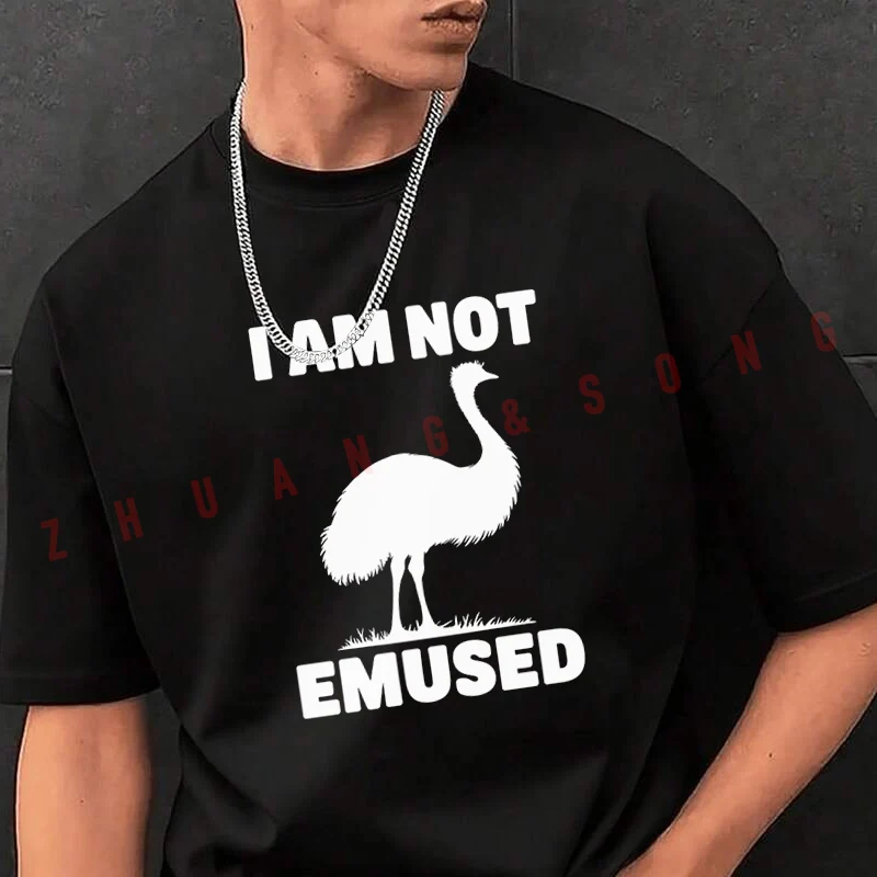 

Мужская модная футболка I'm Not Emu Pun с графическим принтом, повседневные модные футболки на лето, удобные топы с короткими рукавами