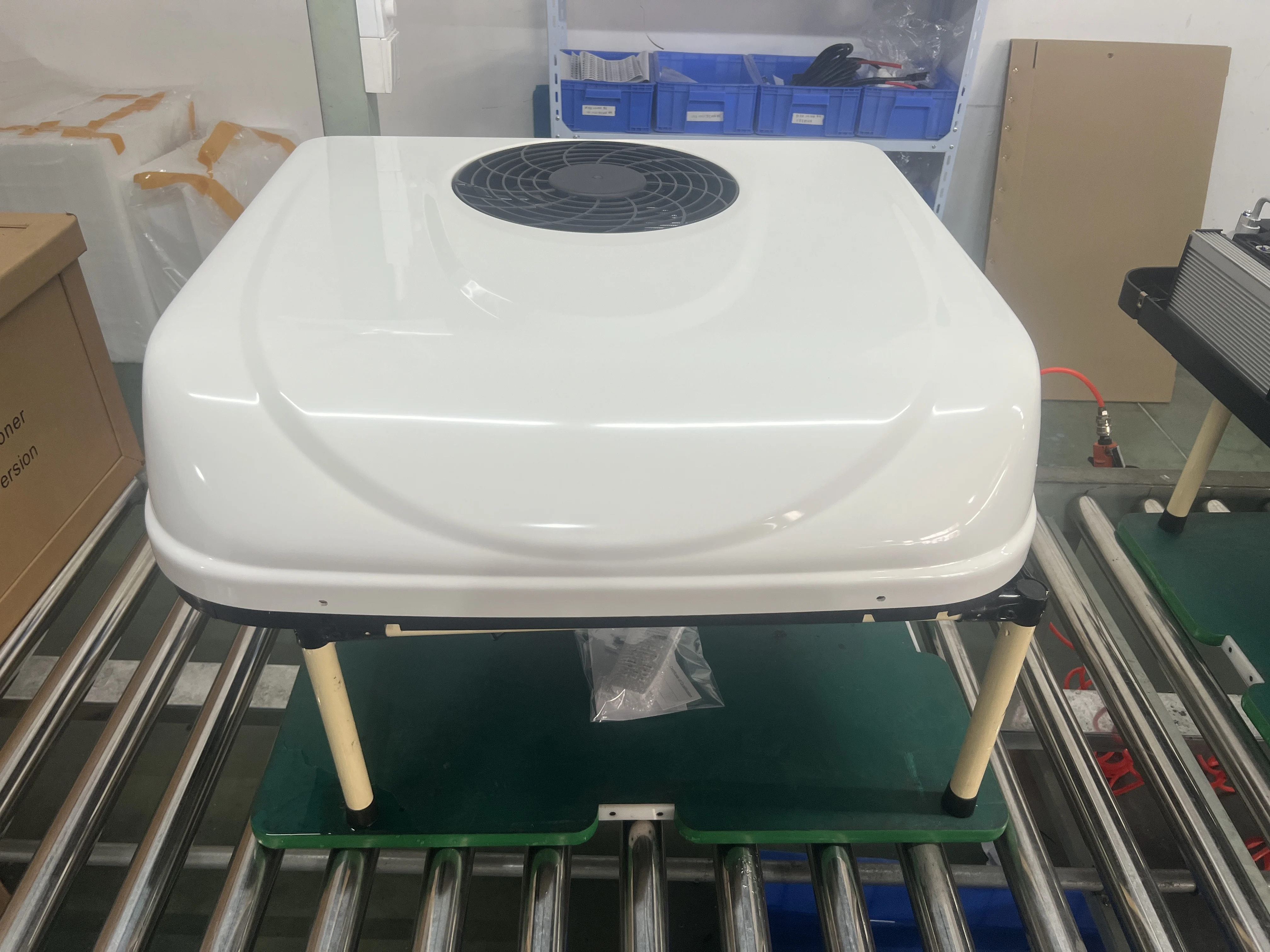 ระบบปรับอากาศอเนกประสงค์ 12v 24v สำหรับรถบ้าน รถบรรทุก RV คอมเพรสเซอร์แบบโรเตอร์คู่ อินเวอร์เตอร์ ติดตั้งบนหลังคา