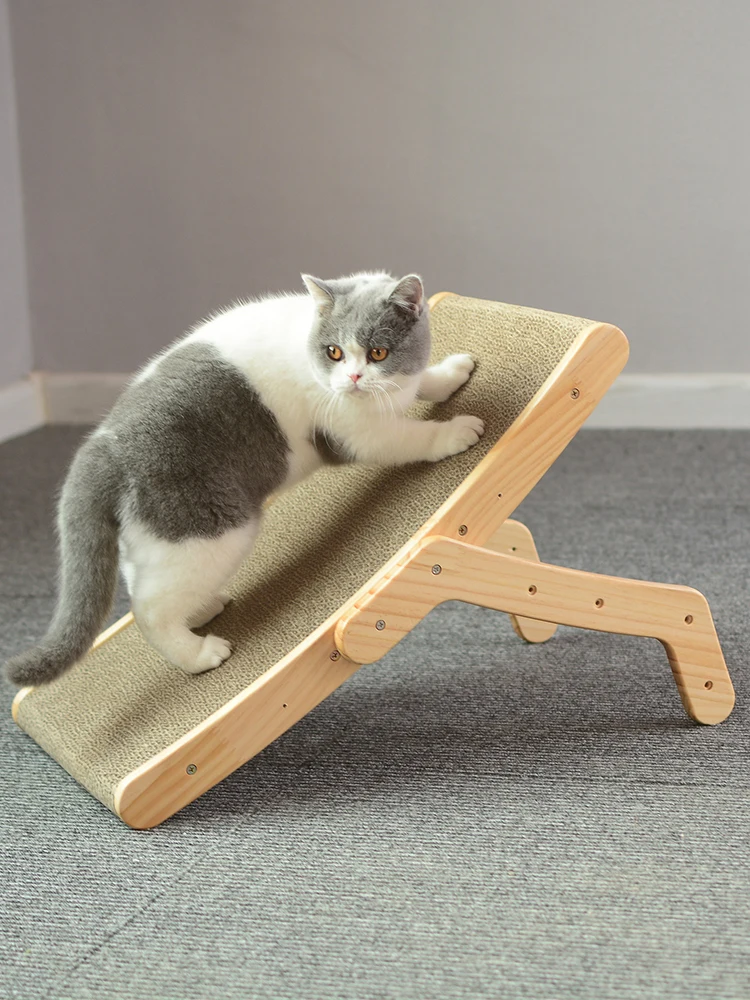 Cat Scratcher Board Wooden Frame Detachable Scrapers Bed 3 In 1 Scratching Post Anti-Scratch Toys Training Grinding Claw Cats