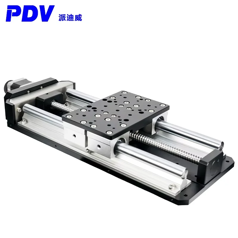 Estágio linear motorizado PT-GD130P, plataforma de tradução elétrica de palco linear de alta precisão, trilho linear de viagem de 50mm-500mm