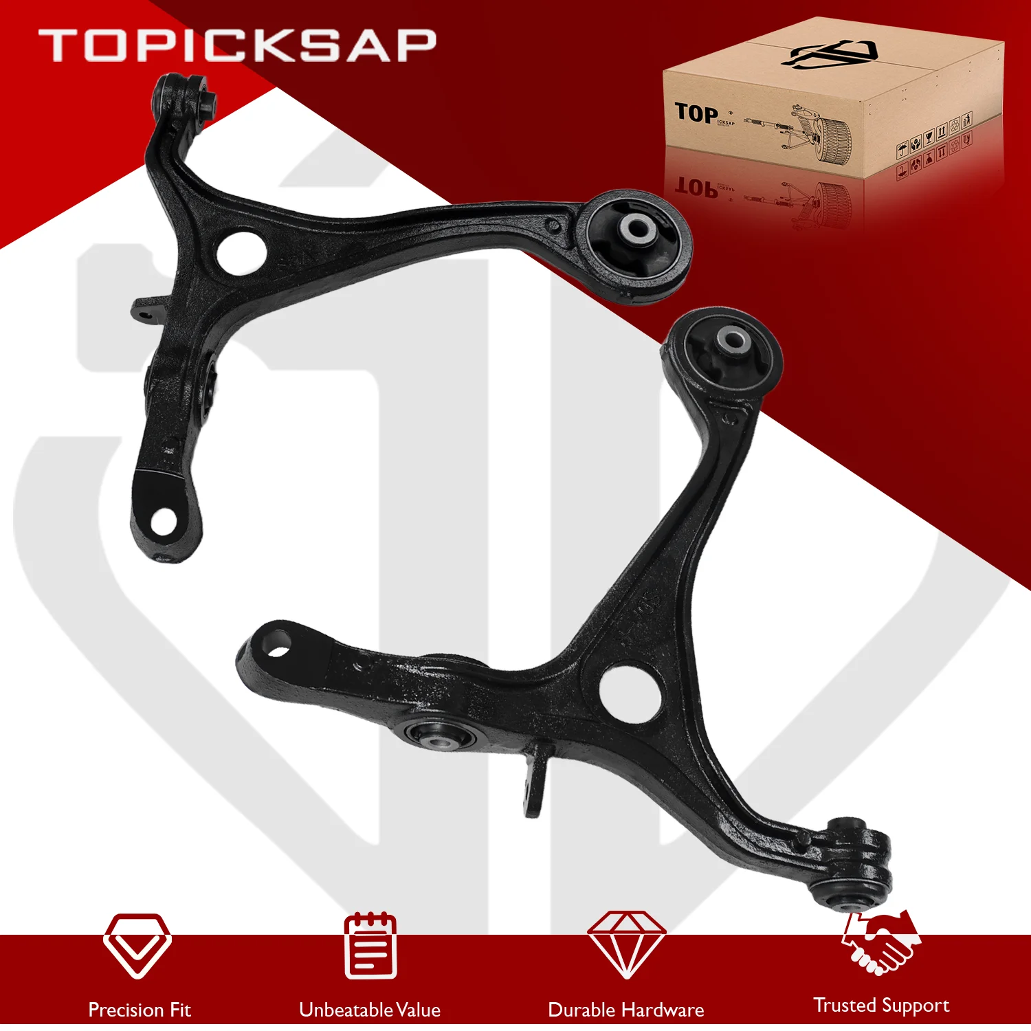TOPICKSAP 2Pcs Front Lower Control Arm L/R Kit for Honda Accord VII/TSX/Tourer 2003-2007 Suspension 51360SDAA03
