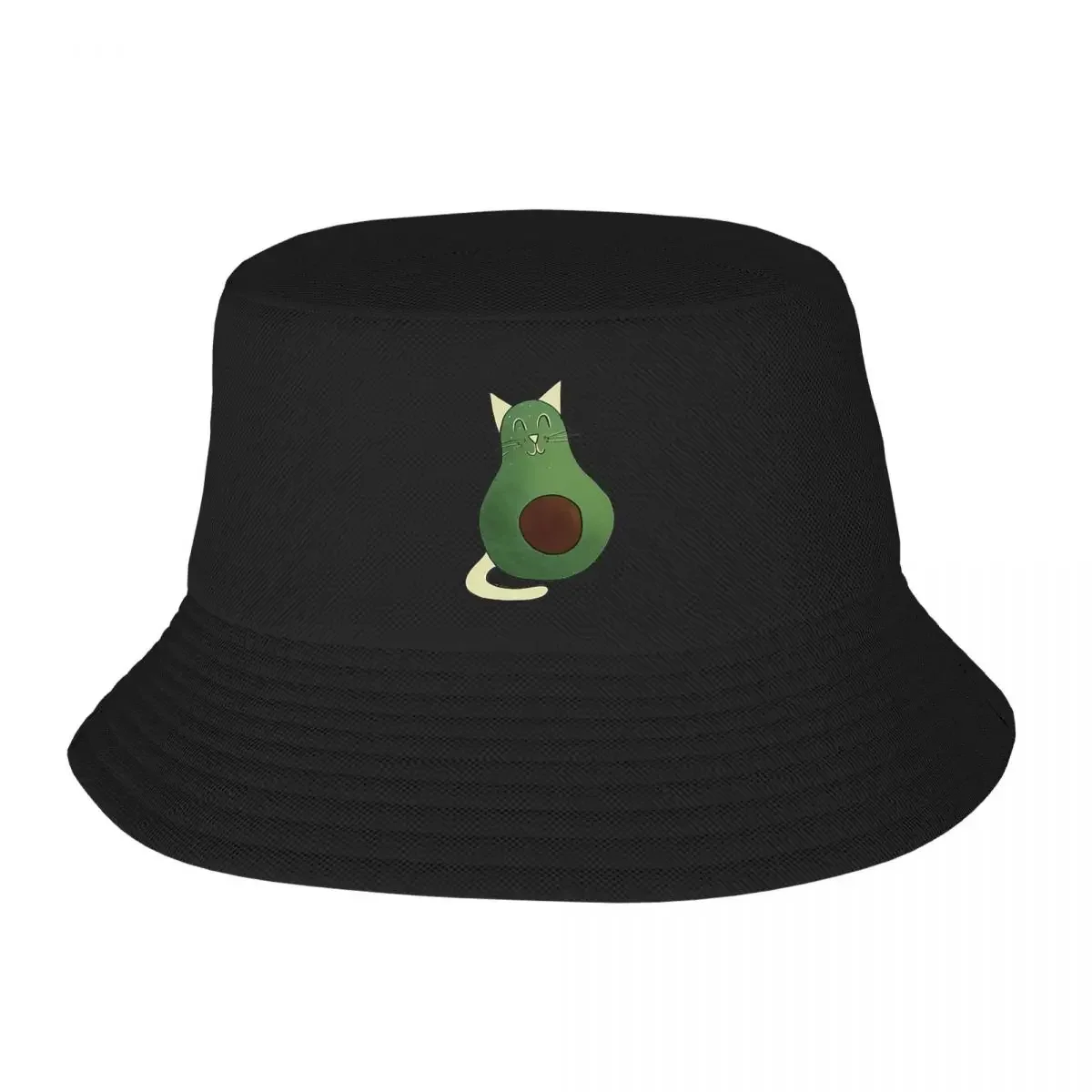 Avogato (Avocado Cat) Bucket Hats Panama Hat Children Bob Hats Cool Fisherman Hats Summer Beach Fishing Unisex Caps